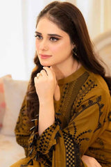 Batik Embroidered Dhanak 3pc with Embroidered Shawl- GA2120