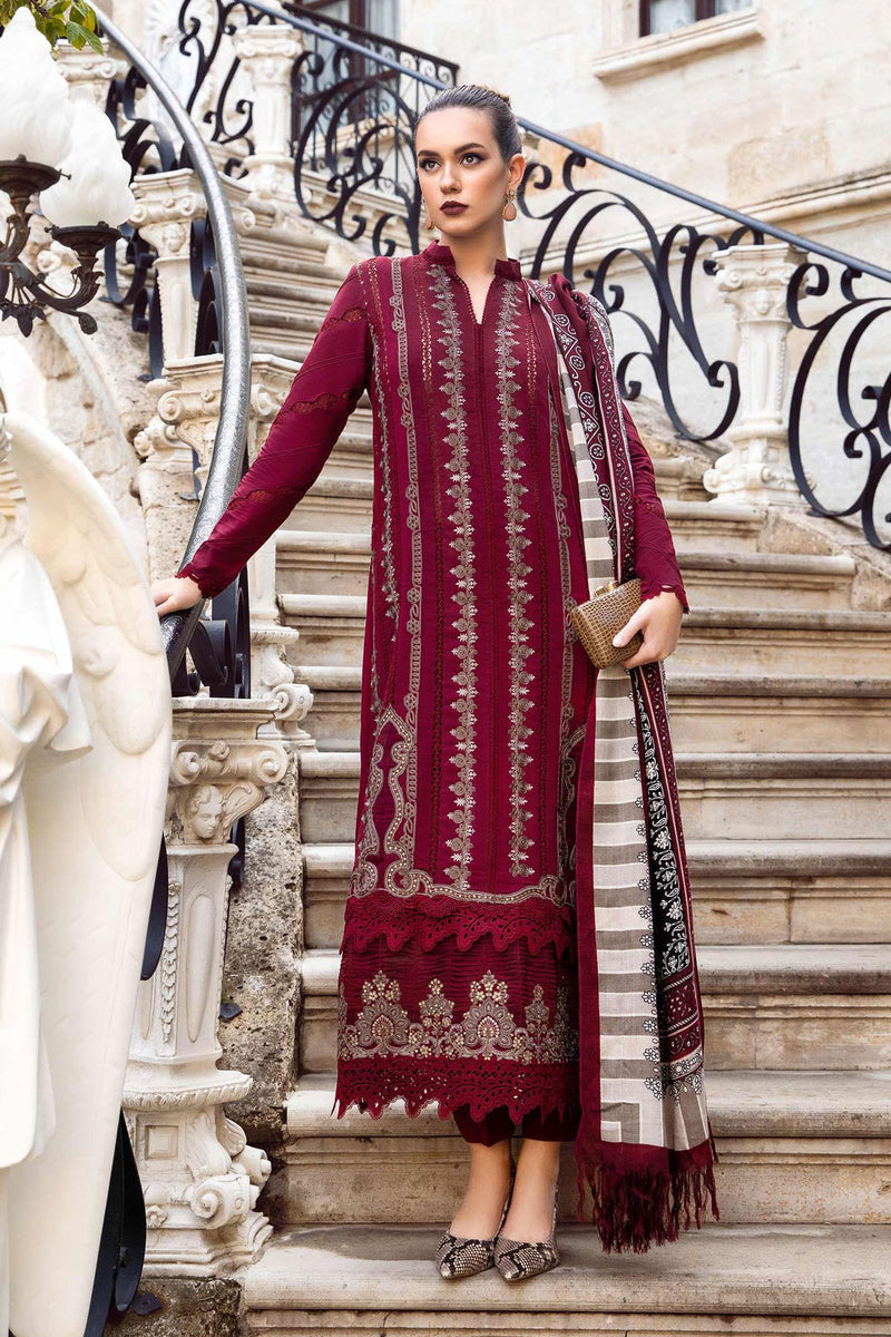 Maria b Embroidered Dhanak 3pc with Whool Shawal- GA1980