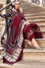 Maria b Embroidered Dhanak 3pc with Whool Shawal- GA1980