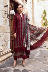 Maria b Embroidered Dhanak 3pc with Whool Shawal- GA1980