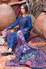 Maria b Embroidered Dhanak 3pc with Whool Shawal- GA1975