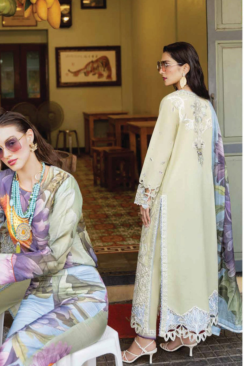 Mushq Luxury 3PC Embroidered Lawn with Printed Dupatta- GA1809
