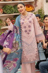 Mushq Embroidered Lawn 3pc with Silk Dupatta - GA2207