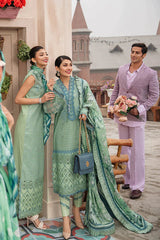 Mushq Embroidered Lawn 3pc with Silk Dupatta - GA2208