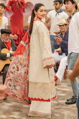 Mushq Embroidered Lawn 3pc with Silk Dupatta - GA2205