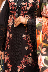 Mushq Embroidered Lawn 3pc with Silk Dupatta - GA2209