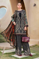 Maria B Embroidered Khaader 3pc with Printed Shawal- GA2135