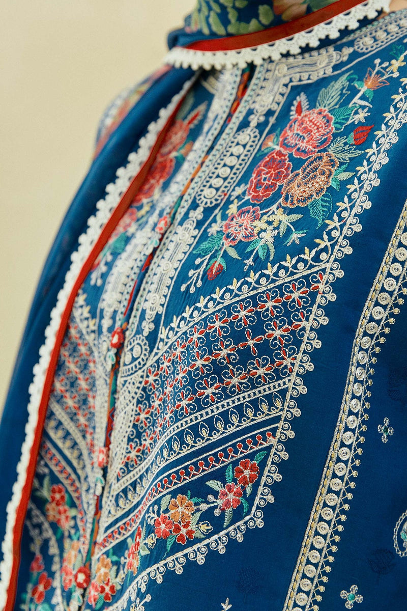 Zara Shahjahan Embroidered Lawn 3pc with Silk Printed Chiffon Dupatta - GA1889