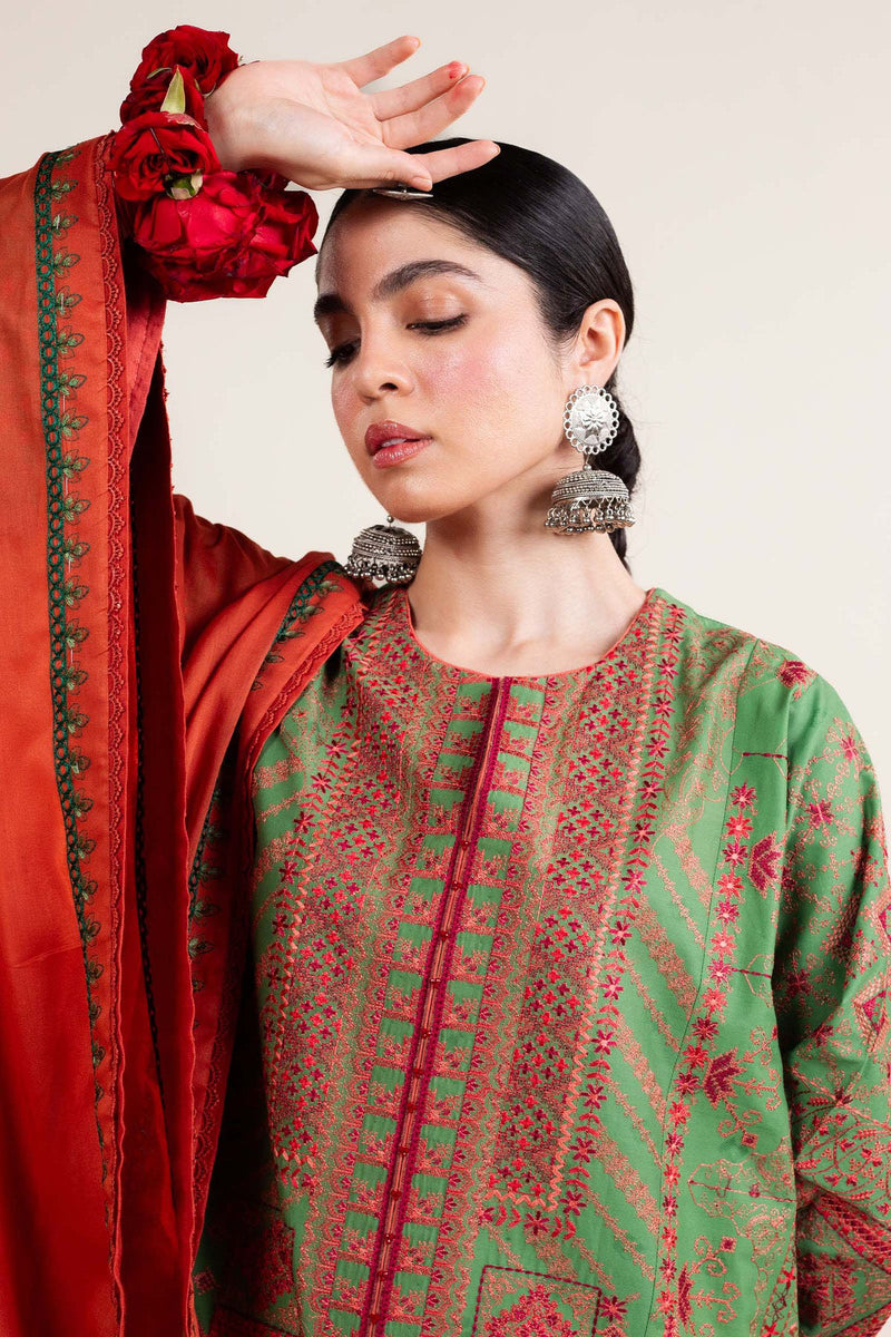 Zara Shahjahan Embroidered Lawn 3pc with Chiffon Dupatta- GA1911 – Gul ...