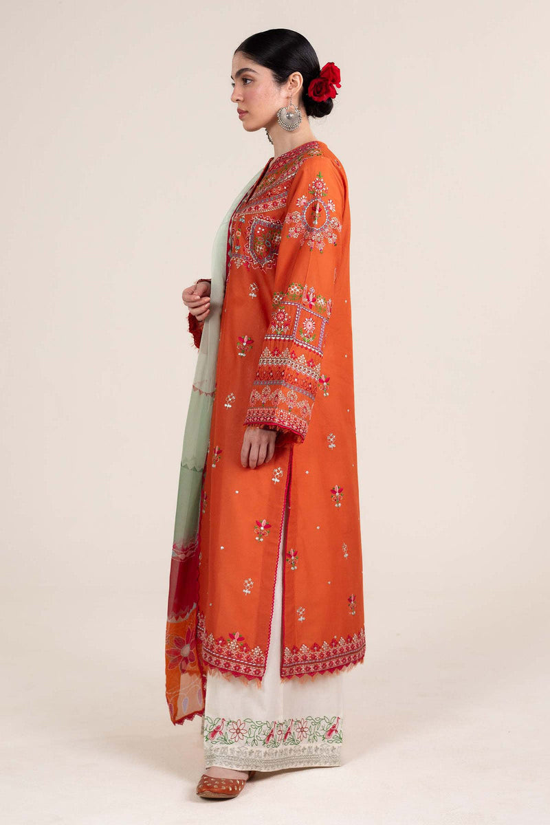 Zara Shahjahan Embroidered Lawn 3pc with Chiffon Dupatta- GA1909