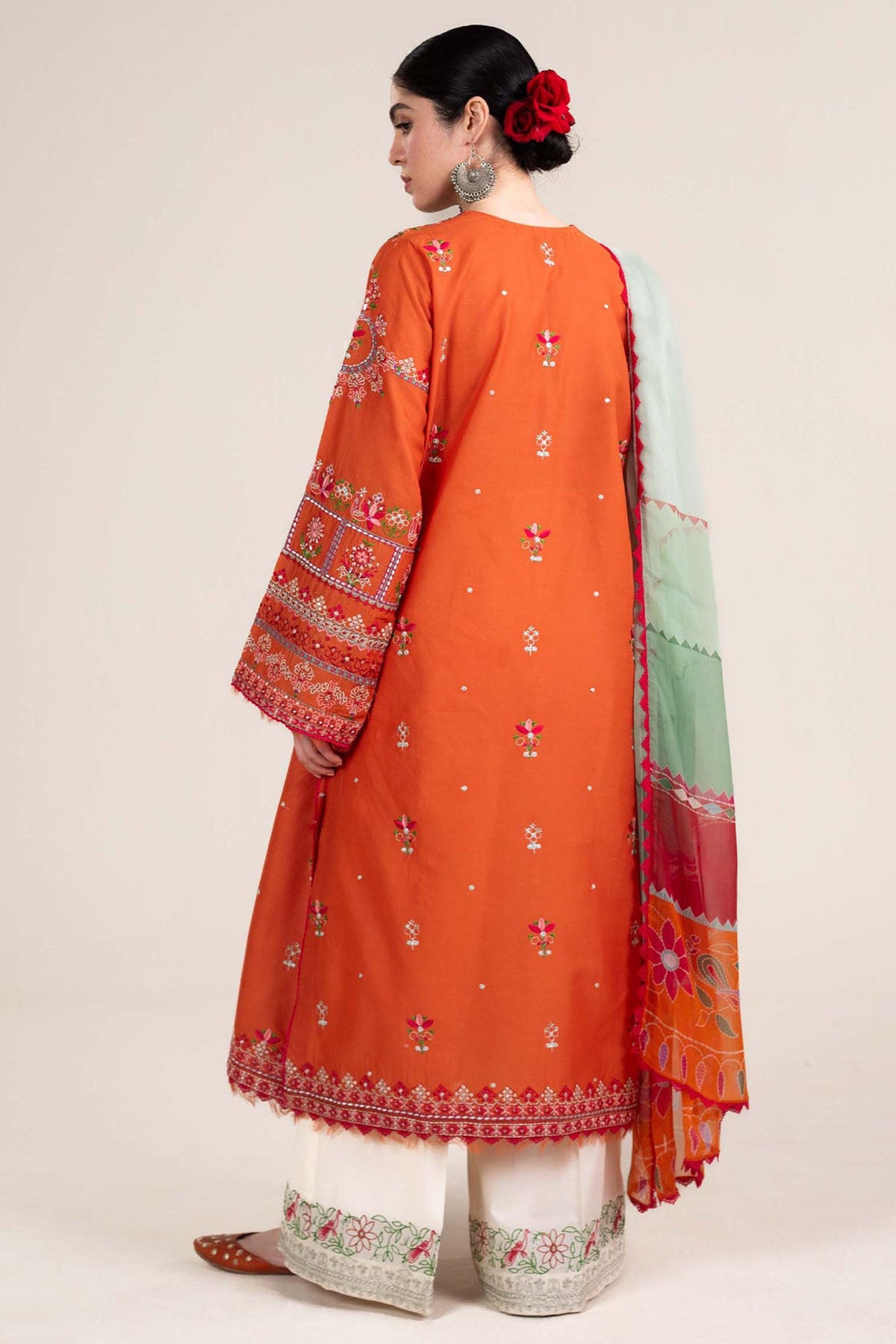 BATIK - 3PC LAWN EMBROIDERED SHIRT WITH CHIFFON TYE AND DYE DUPATTA AND TROUSER - HZG2884