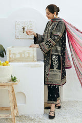 Zara Shahjahan Embroidered Lawn 3pc with Silk Printed Chiffon Dupatta - GA1883