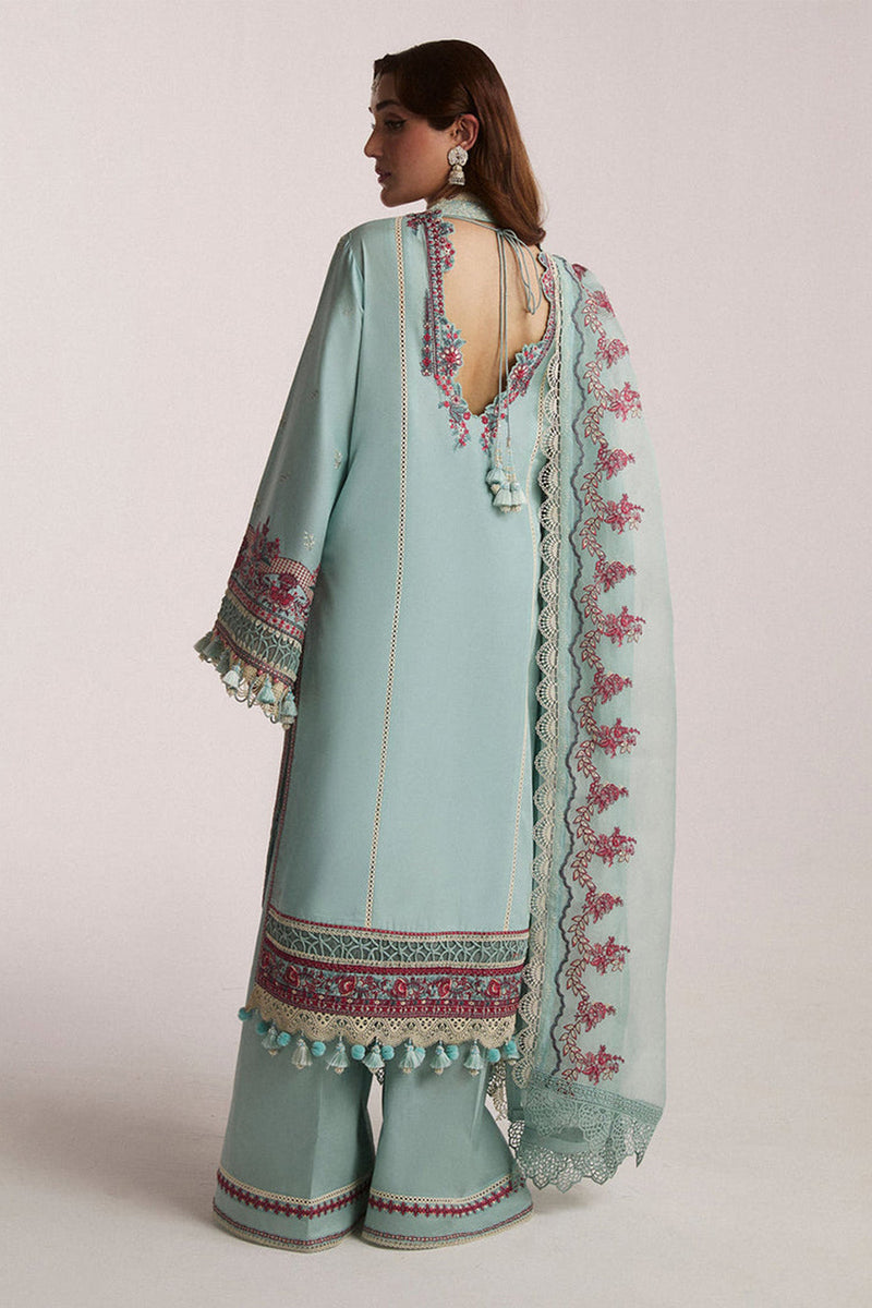 Hussain Rehar 3PC Embroidered Lawn Suit with Embroidered Orgazna Dupatta -GA2027