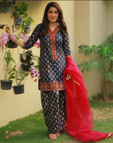 Luxury Printed Embroidered Lawn 3pc with Embroidered Organza Dupatta -GA1726