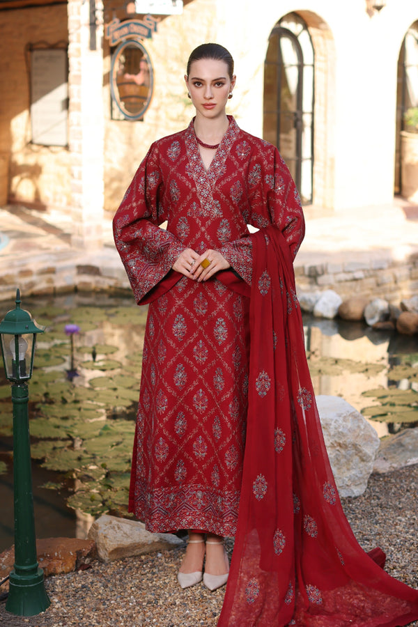 Bareeze 3PC Embroidered Lawn with Embroidered chiffon Duppata- GA1781