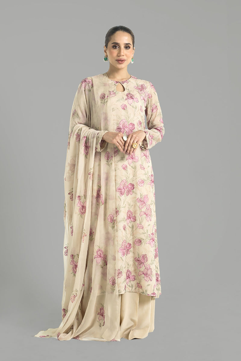 Bareeze Embroidered Lawn 3pc with Embroidered Chiffon Dupatta- GA1896