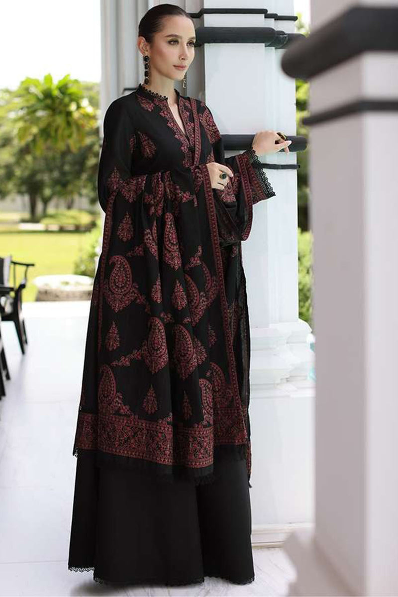 Bareeze 3PC Embroidered Dhanak Suit with Heavy Embroidered Shawal -GA1965