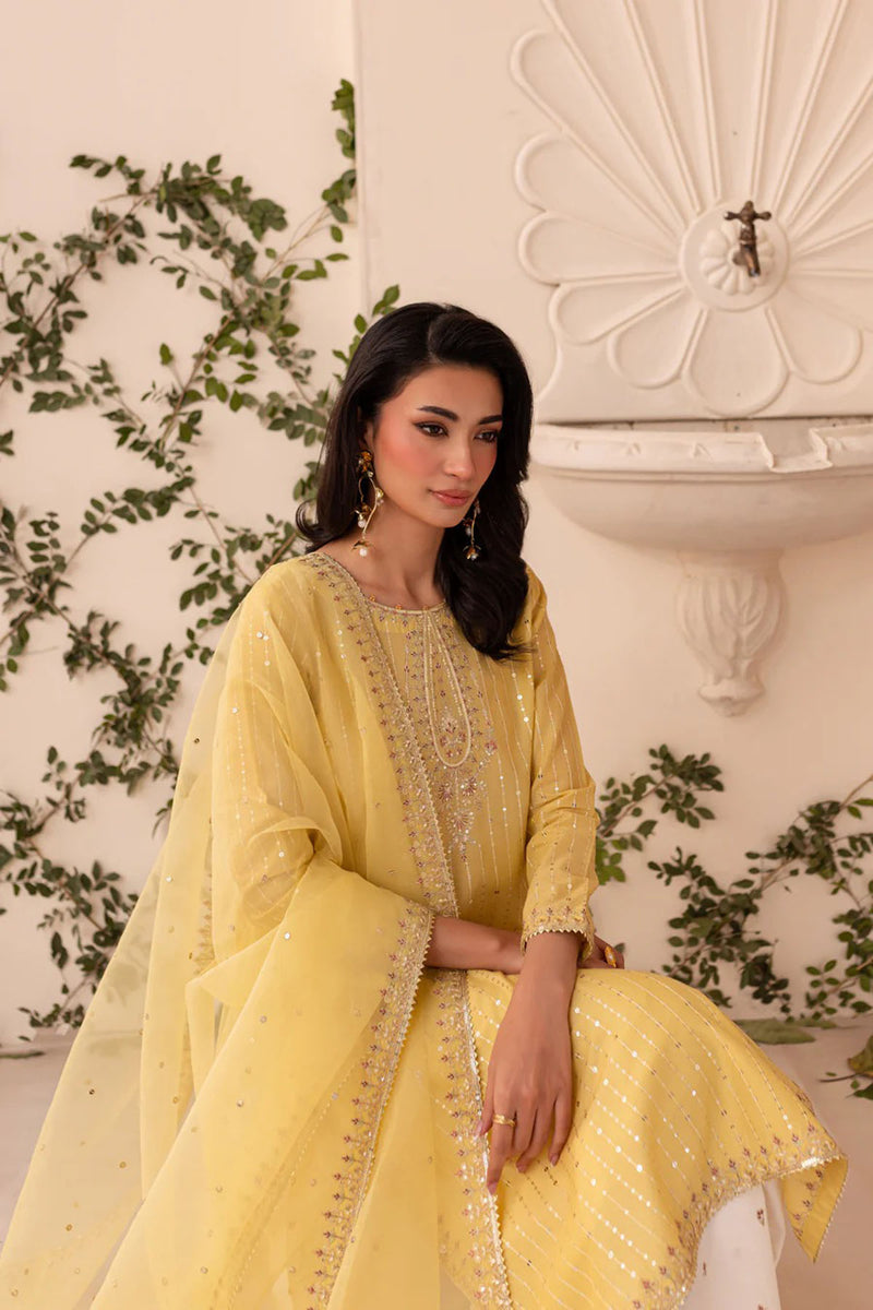 Batik 3PC Lawn Embroidered Shirt with Embroidered Organza Dupatta- GA2039