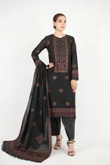 Bareeze 3PC Embroidered Dhanak Suit with Heavy Embroidered Shawal -GA2057