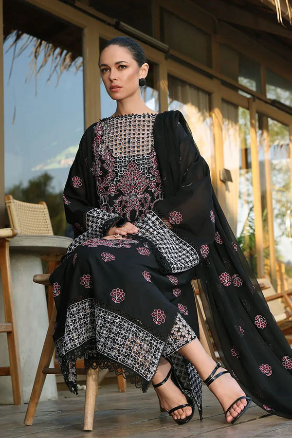 Bareeze 3PC Embroidered karandi Suit with Embroidered Shwal -GA2074
