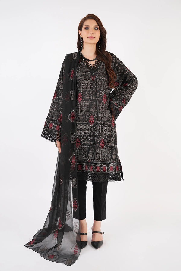 Bareeze 3PC Embroidered karandi Suit with Embroidered Shwal -GA2076