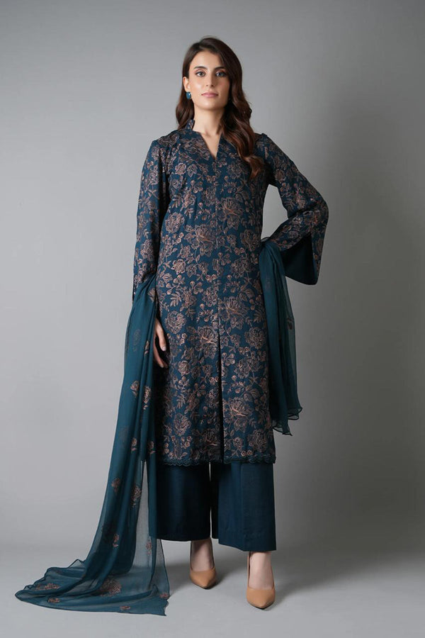 Bareeze 3PC Embroidered karandi Suit with Embroidered Shwal -GA2140