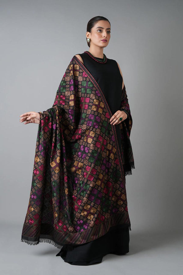 Bareeze 3PC karandi Suit with Embroidered Shwal -GA2141