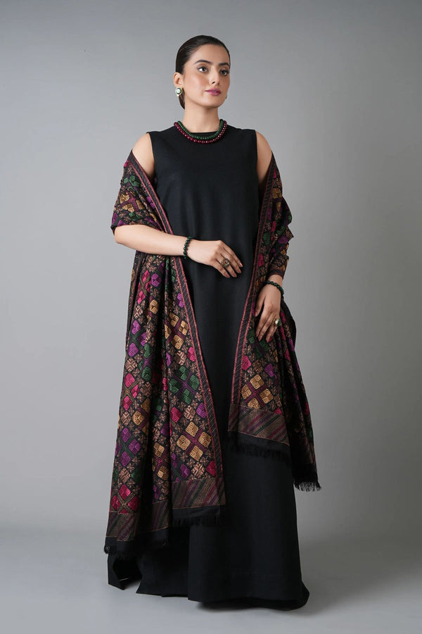 Bareeze 3PC karandi Suit with Embroidered Shwal -GA2141