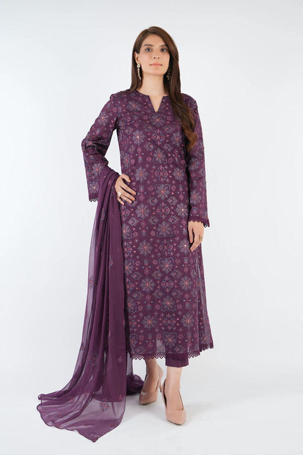 Bareeze 3PC Embroidered karandi Suit with Embroidered Shwal -GA2145
