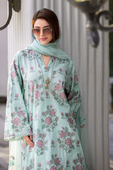 Bareeze 3PC Embroidered Lawn Suit with Embroidered chiffon Dupatta -Ga2259