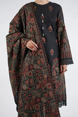 Bareeze 3PC Embroidered Dhanak Suit with Heavy Embroidered Shawal -GA2059