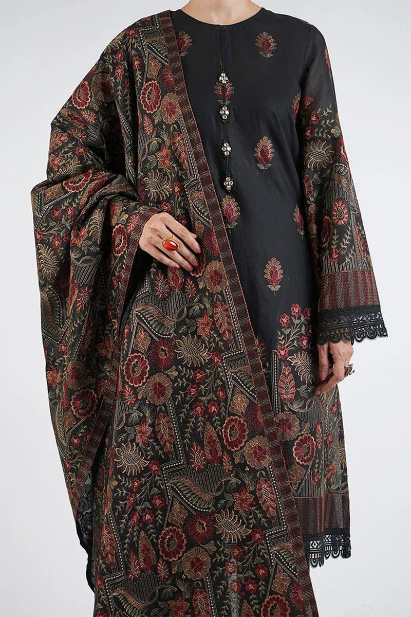 Bareeze 3PC Embroidered Dhanak Suit with Heavy Embroidered Shawal -GA2059