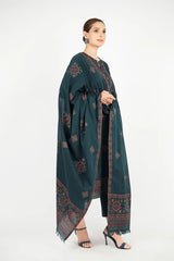 Bareeze 3PC Embroidered Dhanak Suit with Heavy Embroidered Shawal -GA2058