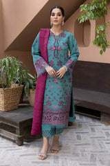 Winter 3PC Embroidered Dhanak with Whool Shawl - GA1771