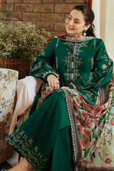 Zara Shahjahan Embroidered Lawn 3pc with Printed Chiffon Dupatta- GA1902