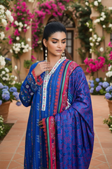 Zooj Laleh Printed Slub Linen 3pc-GA19137