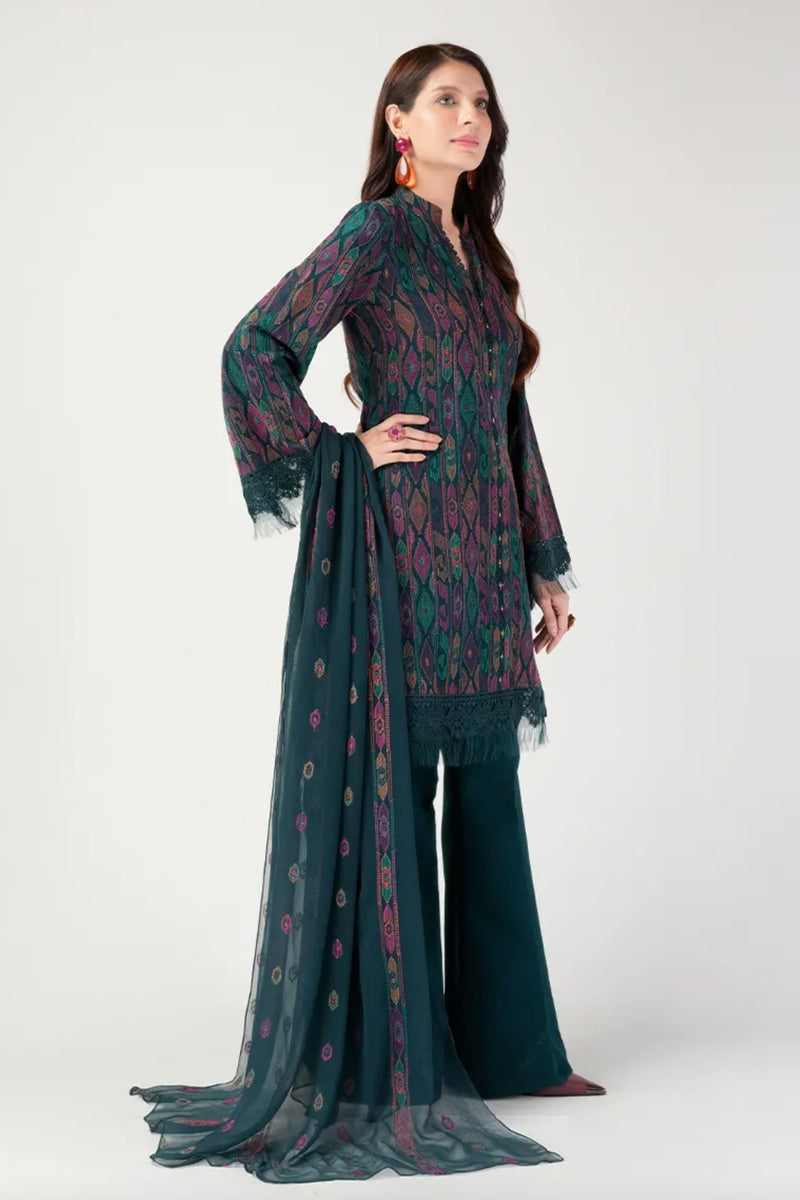 Bareeze Embroidered Lawn 3pc with Embroidered Crinkle Chiffon Dupatta- GA2026