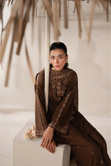 Sapphire 3PC Embroidered karandi Suit with Embroidered Shwal -GA2072