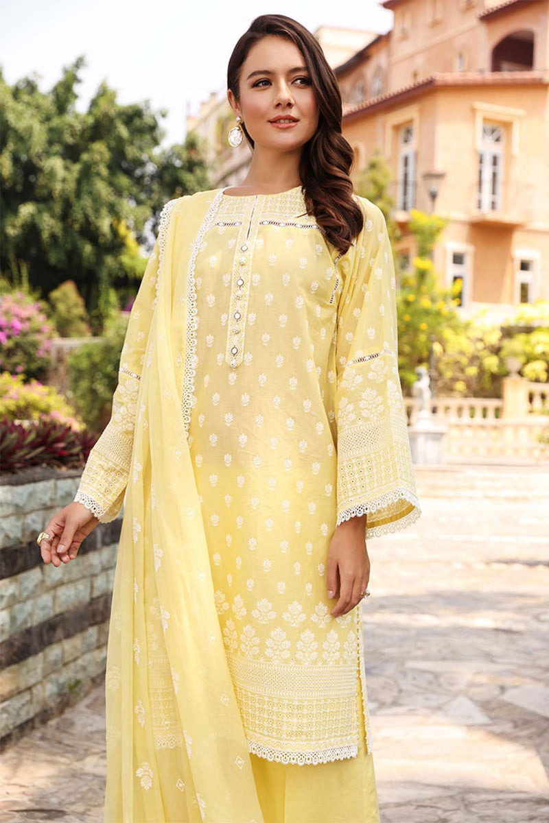 Bareeze Embroidered Lawn 3pc with  Embroidered Chiffon Dupatta- GA1822