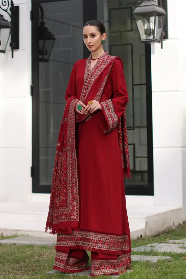 Bareeze 3PC Embroidered Karandi Suit with Heavy Embroidered Shawal -GA1966