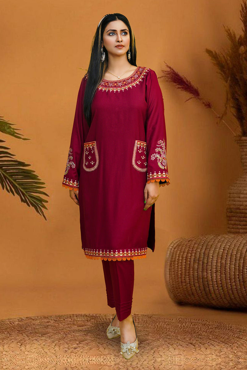 Zooj Yashal Embroidered Dhanak 2pc- GA1960