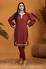 Zooj Banafsheh Embroidered Dhanak 2pc- GA1956