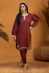 Zooj Banafsheh Embroidered Dhanak 2pc- GA1956