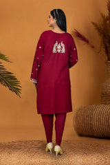 Zooj Rudabeh Embroidered Dhanak 2pc- GA1954