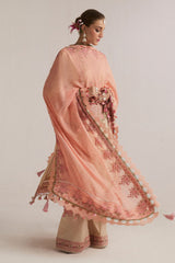 Hussain Rehar 3PC Embroidered Lawn Suit with Printed Chiffon Dupatta -GA2005