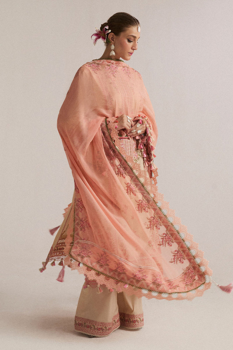 Hussain Rehar 3PC Embroidered Lawn Suit with Printed Chiffon Dupatta -GA2005