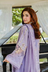 Elaf 3PC Embroidered Lawn with Embroiderd Slub Net Dupatta - GA2217