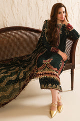 Jazmin 3PC Embroidered Velvet Suit with Embroidered Chiffon Dupatta-GA2088