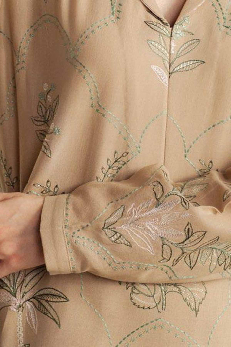 Zarashah Jahan Embroidered Dhanak 3pc with Printed Shawl- GA2117