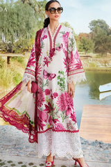 MariaB Printed Lawn 3pc with Printed Voil Dupatta- GA2178